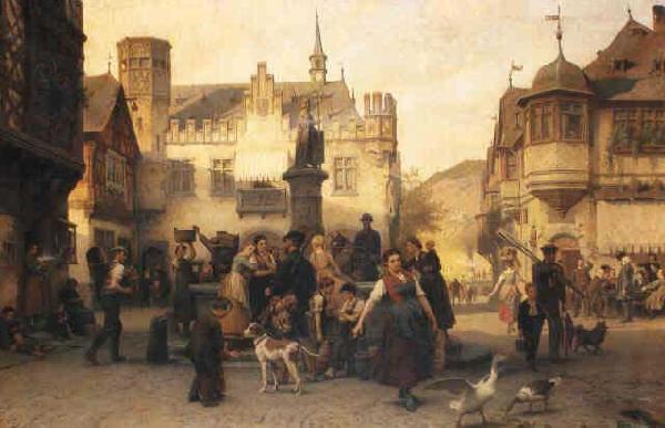 unknow artist Am Marktbrunnen von Bingen oil painting image